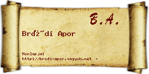Bródi Apor névjegykártya